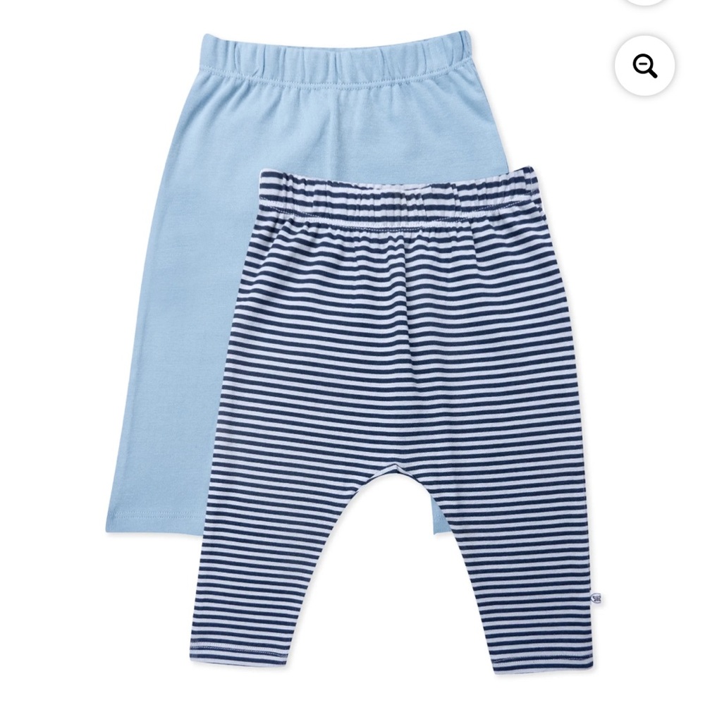 New Honest Baby Clothing 100% Organic Cotton Footless Harempants 2pc Baby Boy